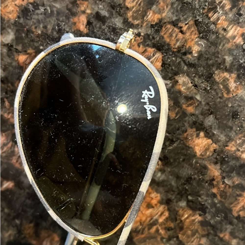 Ray-Ban Gold and Black Aviator Sunglasses